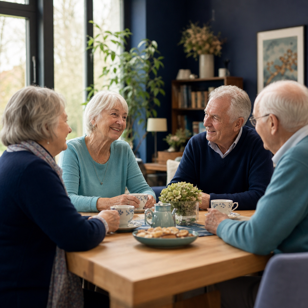 Seniorinnen und Senioren bei einem gemeinschaftlichen Treffen